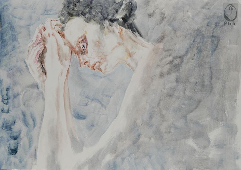 oil on paper - olio su carta di Piro